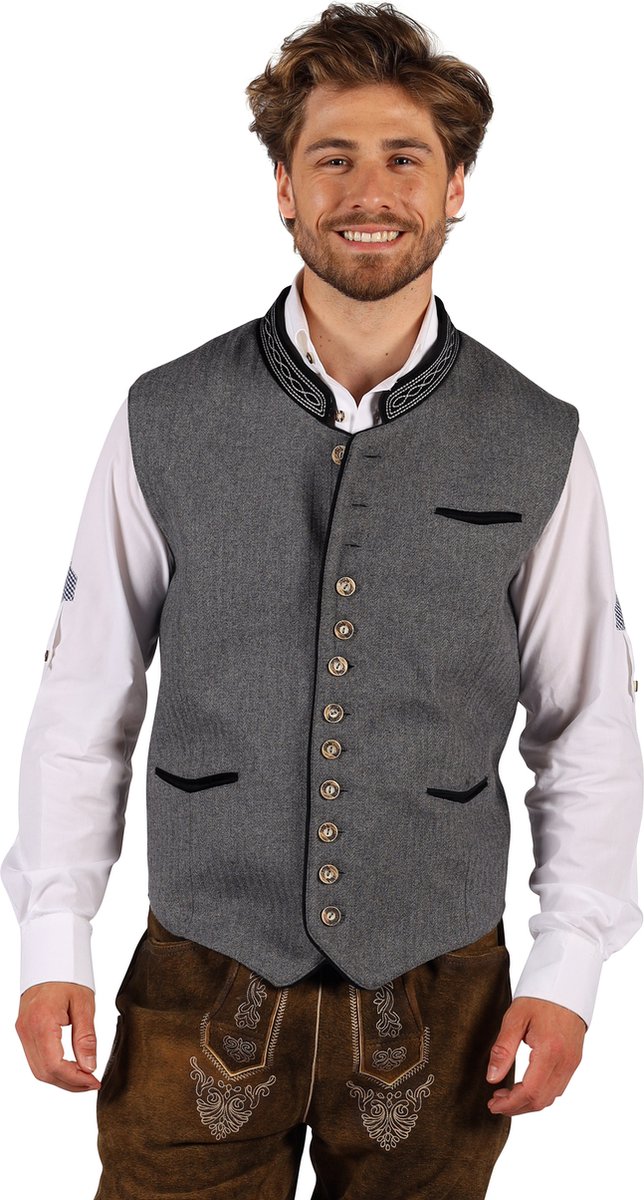 Oktoberfest Herenvest Mathias | vest grijs | Maat M